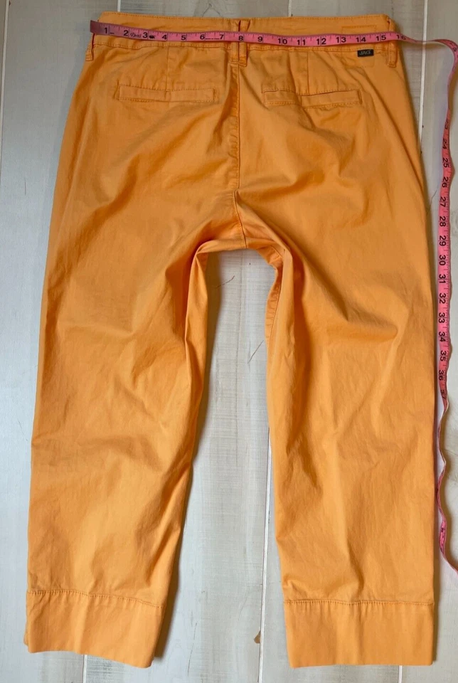 Jag Slim Fit Naranja Dorado Crop Capri Pantalón Talla 10 Mujer 24" Entrepierna Foto 1 de 4