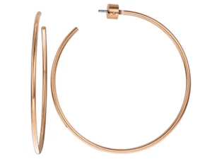 MICHAEL KORS Rose Gold-Tone Large Delicate Hoop Earrings MKJ4163791 - Picture 1 of 6