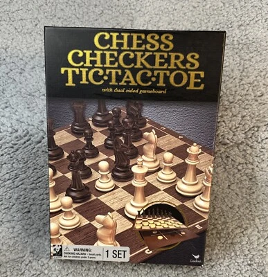 NEW Cardinal Games Chess, Checkers & Tic Tac Toe Game Set - Image 1 of 4