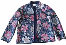 Alfred Dunner Petite Womens P10 Open Floral Cardigan Jacket Quilted