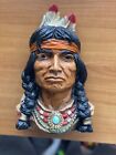 Vintage Bookend Bust Indian Chief Universal Statuary Corp Chicago 1966 #320 Rare