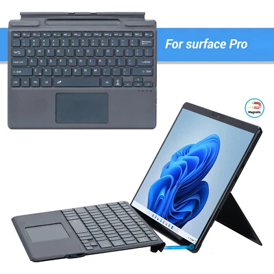 For Microsoft Surface Pro 11 10 9 8 7 6 5 4 X Rechargeable Detachable Keyboard - Image 1 of 4