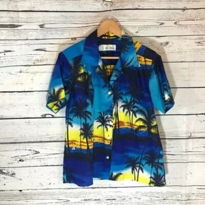 Vintage Hawaii Herren Hemd XL Sunset Palmen Button Down Freizeit Large Print - Bild 1 von 4