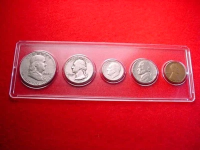 1949-S SAN FRANCISCO 5 COIN MINT SET 90% SILVER KEY DATE COINS!! #55 - Image 1 of 4