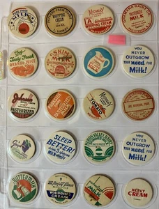 Vintage Assorted Milk Bottle Caps Lot SHEET OF 20 - Bild 1 von 13
