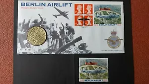 Berlin Airlift Commemorative Medal First Day Cover Royal Mint Royal Mail - Picture 1 of 2