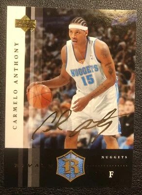 Carmelo Anthony Upper Deck Rookie Rivals 2004 Gold Signature #24 RC Insert Card - Image 1 of 2