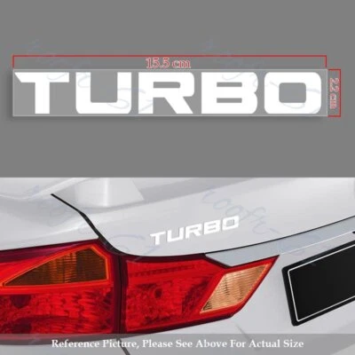 Juego de 2 calcomanías adhesivas de vinilo (6"x0,8") Turbo BLANCAS para 16 2016 + coche Honda Civic Foto 1 de 4