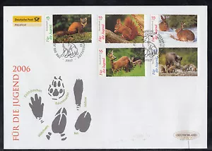 Germany FDC 2006 - 1 Big beautiful FDC Rabbit, Squirrel, Deer, Boar - Picture 1 of 1