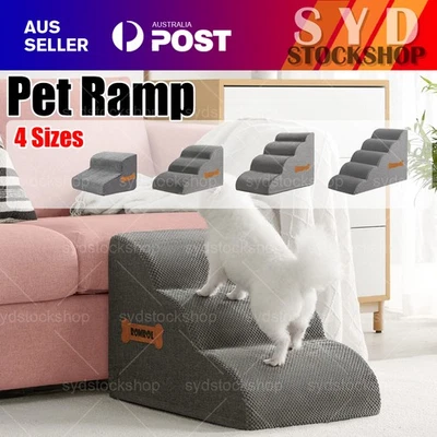 Pet Ramp Stairs for Bed Dog Step Ladder Memory Foam Non-Slip Washable Cover AU - image 1 of 4