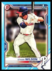 2021 Bowman Draft Sky Blue 439/499 Ethan Wilson #BD-140 TS8 - Picture 1 of 2