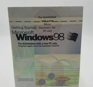 Microsoft Windows 98 Dell PC Getting Started CD-Rom Manual SEALED Product Key - Picture 1 of 6