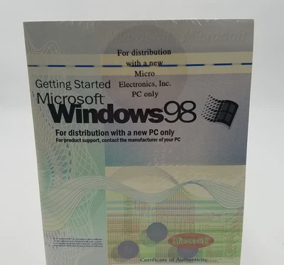 Microsoft Windows 98 Dell PC Getting Started CD-Rom Manual SEALED Product Key - Image 1 of 4