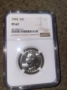 1964 Proof Washington Quarter certified PF 67 by NGC! - Picture 1 of 3