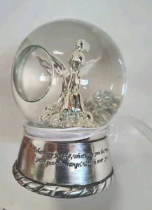 2006 Angelic Collectibles Guardian Angel silver tone globe/music box NEW - Picture 1 of 11