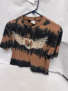 No Boundries Womens XS reverse tie dye heart with wings tshirt - Picture 1 of 4
