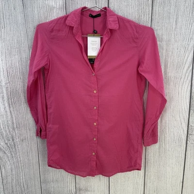 VIX Camisa Paula Hermanny Cover Up Mujer XS Corta Mini Rosa Algodón Juliana Playa Foto 1 de 4