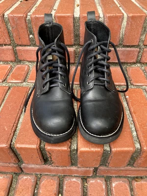 American Eagle Outfitters Footgear No. 9503 Black Leather Lace Up Combat Boots-9 - Image 1 of 4