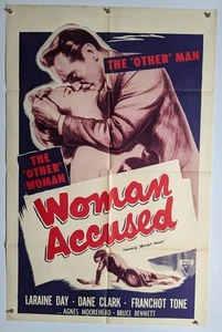 "Woman Accused" Original 1sh RARE Vintage Movie Poster Formerly "Without Honor" - Picture 1 of 1