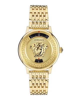 Reloj de moda Versace para mujer IP oro amarillo 38 mm pulsera Foto 1 de 4