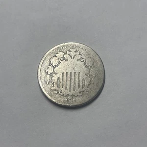 1869 Shield Nickel partial date - LN327 - Picture 1 of 2