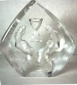 Mats Jonasson Paperweight Millenium Carpe Diem 2000 Full Lead Crystal SWEDEN - Picture 1 of 4