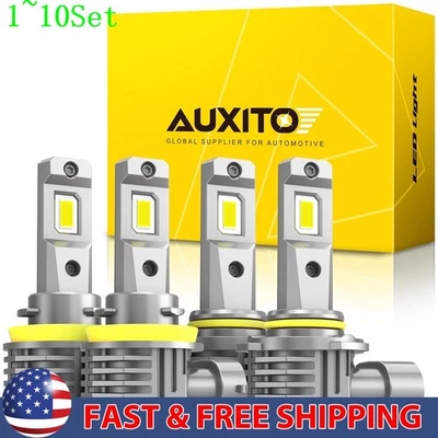 LED Headlight Bulbs Combo 9005 Kit H11 High Low Beam White Super Bright 1-10Set - Image 1 of 4