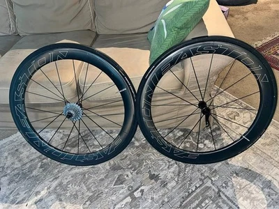 Easton EC90 Carbon Wheelset, Tubular, 700c, Mint Condition CAMPAGNOLO cassette - Image 1 of 4