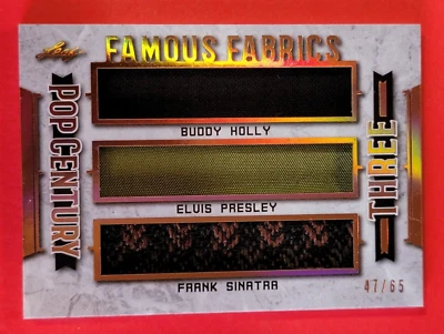 Elvis Presley BUDDY HOLLY Frank Sinatra WORN RELIC SWATCH WARDROBE CARD #d47/65 - Image 1 of 3