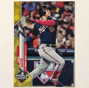 2020 Topps Baseball #6 Juan Soto 2019 World Series highlight Walgreens Yellow SP