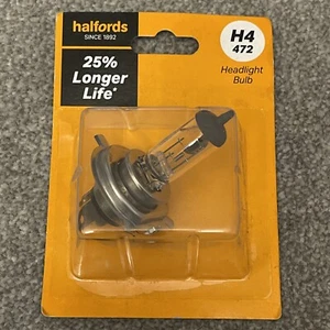 Halfords H4 472 Car Headlight Bulb Longer Life Single Pack New READ DESCRIPTIONS - Picture 1 of 2
