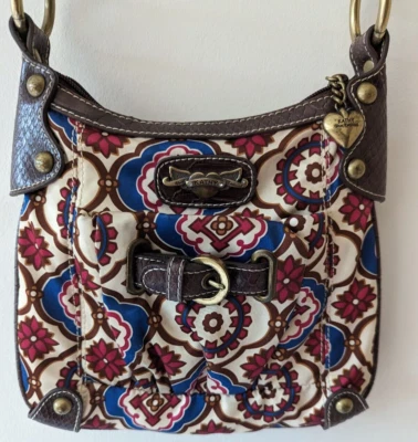 Bolso Bandolera Kathy Van Zeeland Floral Satinado Latón Acento Bolso de Hombro Foto 1 de 4