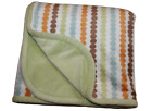 Kenneth Brown Green White Orange Strand Bead Pattern Baby Blanket Infant Boys