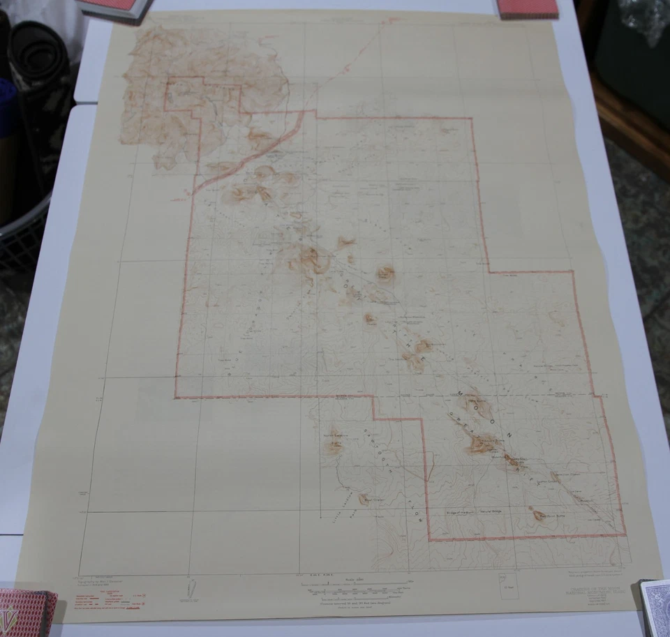 Mapa Topográfico CRÁTERES DE LA LUNA MONUMENTO NACIONAL ID USGS 1947 De Colección 32x25 Foto 1 de 4
