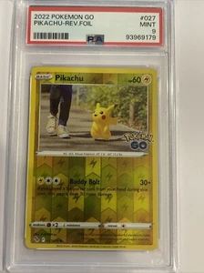 2022 Pokémon Go #027 Pikachu Rev Holo PSA 9 Graded Mint - Picture 1 of 2