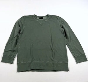 MONROW Green Crew Neck Fleece Sweatshirt SuperSoft Women's Top Sz M Stain - Picture 1 of 7