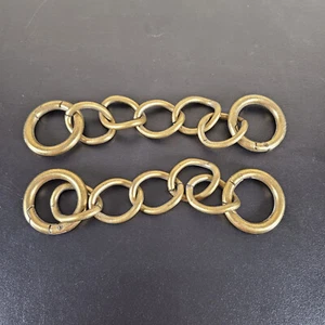 Miche 5" Strap Extenders Pair - Brass Chain Links w/ Matching 1.75" Circle Clips - Picture 1 of 3