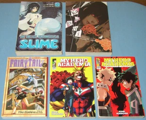 (5) Manga Paperbacks Kakegurui/Fairytail/My Hero Academia/Reincarnated As Slime - Picture 1 of 14