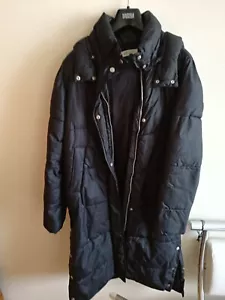 H&M Girls Black Long Puffy Coat With Hooded Size UK 14Y +  - Picture 1 of 17