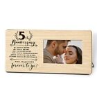 5 Year Anniversary for Him Her Picture Frame Wood Gifts for Him 5th Anniversa...