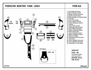 Interior Real Carbon Fiber Dash Trim Kit for Porsche Boxter 1998 -2004 - Picture 1 of 1