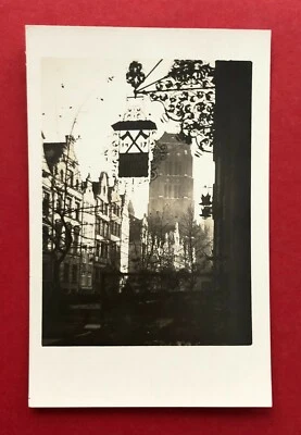Foto AK DANZIG um 1935 Zopengasse mit Marienkirche im Hintergrund ( 83082 - Bild 1 von 2