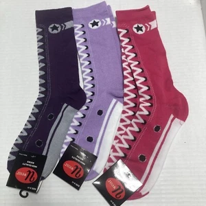 High Quality Women Baseball Style Socks Three Pair Size 9 - 11 - Picture 1 of 4