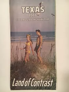 VINTAGE 1971 OFFICIAL Texas State Highway Road Map - Picture 1 of 10