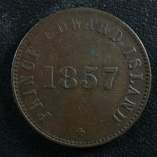 PE-7C4 1857 Prince Edward Island token PEI Canada Breton 919