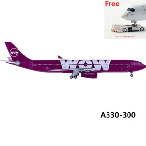 (Very Rare)1:400 AeroClassic AC4TFGAY WOW air A330-300 TF-GAY+Free Tractor - Picture 1 of 3