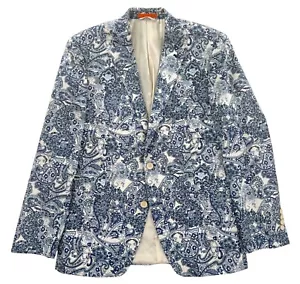Tallia Blue/White Paisley Dual-Vented Sportcoat 40 R - Picture 1 of 9