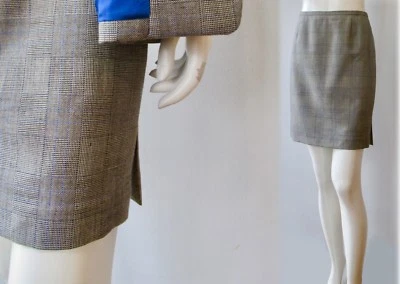 Dana Buchman шерсти Laine серый кобальт Glen клетку с подкладкой мини короткая юбка S 4 - Изображение 1 из 4