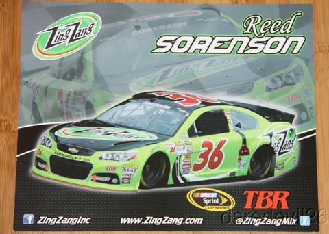 2014 Reed Sorenson Zing Zang "2nd issued" Chevy SS NASCAR Sprint Cup postcard Cover