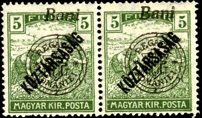 Romania Hungary 1919 ORADEA  5  B "BIG POINT in that "i". error  MNH, OG GENUINE - Image 1 of 4